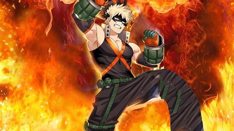 Katsuki Bakugou Fire Kien Biu Muscle Hell My Hell Akademia My Hero Academia Hd Wallpaper