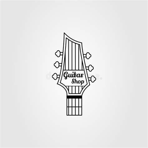 Headstock Guitar Or Bass For Shop Logo Vector Illustration Design Stock