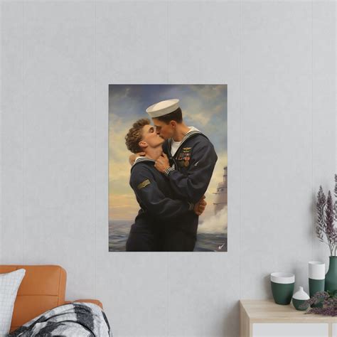 Kissing Sailors High Quality Art Print LGBTQ Art Gay Art Male Art Gay Art Gay Wall Art