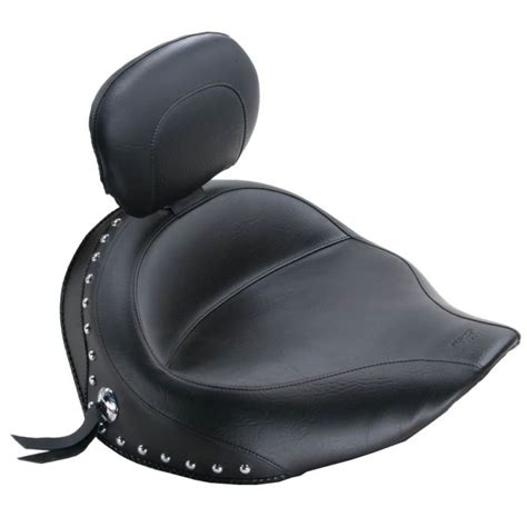 Mustang Wide Touring Solo Seat Studded With Driver Backrest