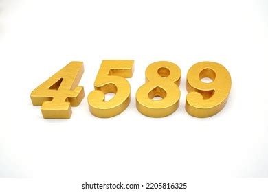 Number 4589 Made Goldpainted Teak 1 Stock Photo 2205816325 | Shutterstock