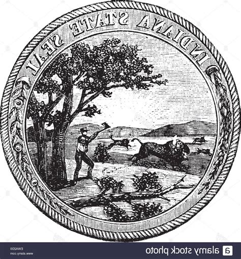 Indiana State Seal Vector At Collection Of Indiana