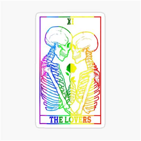 The Lovers Tarot Rainbow Skeleton Gay Lesbian LGBT Pride Tank Top Sticker For Sale By