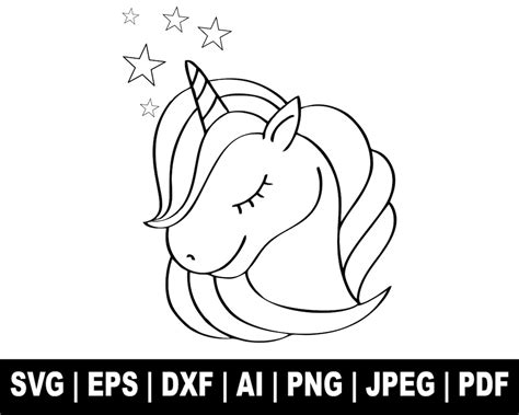 Unicorn Head Svg Unicorn Face Svg Unicorn Svg Magical Unicorn Svg Cute Unicorn Svg Unicorn