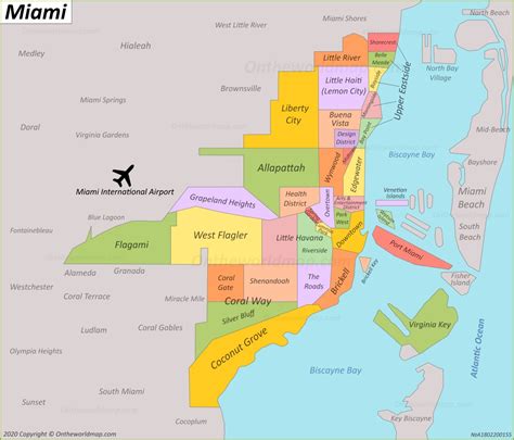 Miami Map Florida Us Discover Miami And Miami Beach With
