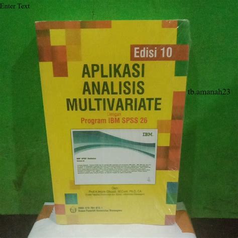 Jual Buku Aplikasi Analisis Multivariate Dengan Program Ibm Spss