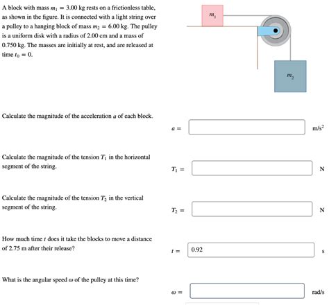 Solved A block with mass m1=3.00 kg rests on a frictionless | Chegg.com