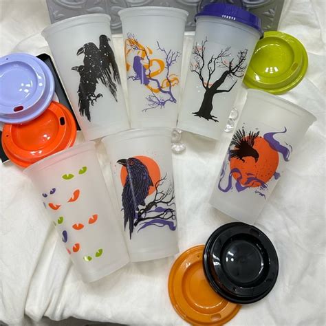 Starbucks Dining Starbucks Halloween Glow In The Dark Reusable Hot Cups With Lids Pk Poshmark