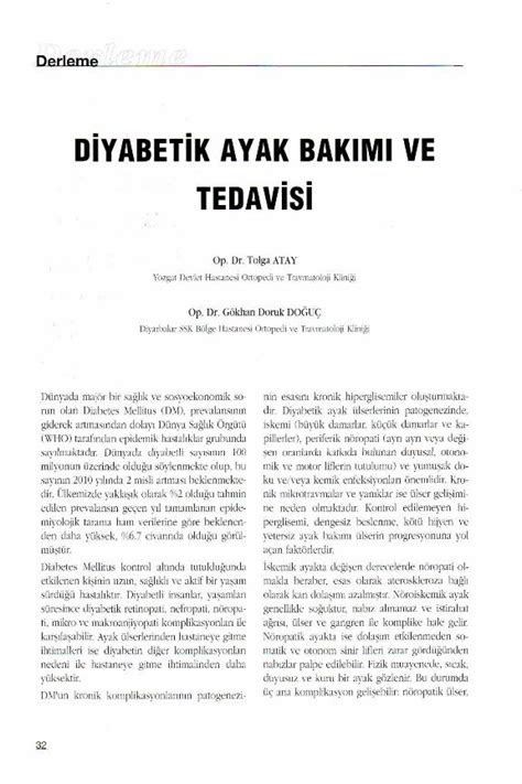 Pdf D Yabet K Ayak Bakimi Ve Tedav S Dirim Ayak Bak M Ve