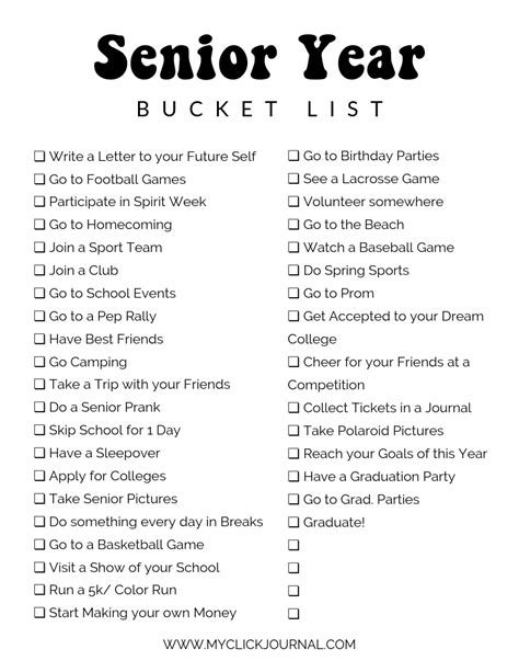 Senior Year High School Bucket List - Dekor | High school bucket list ...