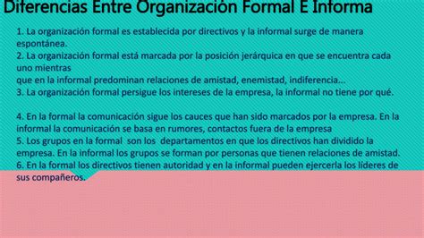 Organización Formal Vs Informal Ppt