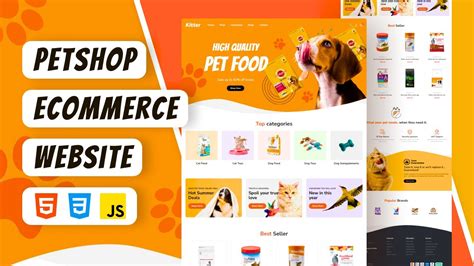 Responsive Petshop Ecommerce Website Using Html Css Javascript Youtube