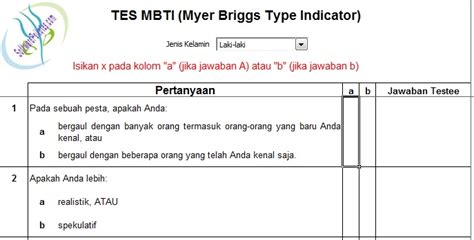 Cara Skoring Tes MBTI Skoring Psikotes