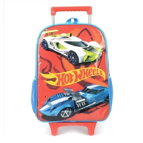 Mochila Hot Wheels Infantil De Rodinha Luxcel Vermelho Shopee Brasil