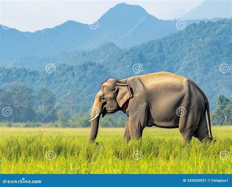 Asia Elephant Iconic Symbol Photographed In Surin Thailand Habitat