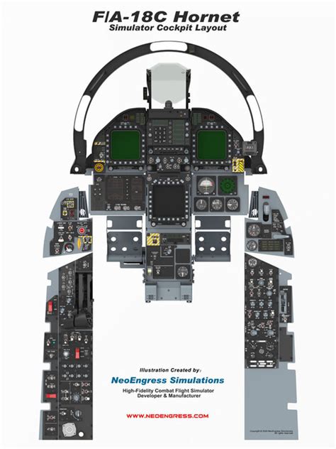 F/A-18C cockpit layout 2D illustration which took me a year and a half ...