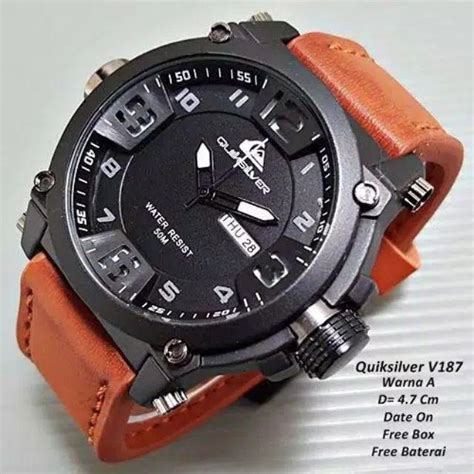 Jual Jam Tangan Pria Sporty Quicksilver Ocean Day Date Strap Kulit