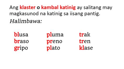 Pagsasanay Klaster At Diptonggo Mathematics Quizizz
