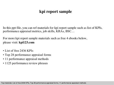 Kpi report sample