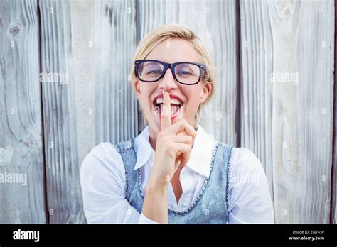 Pretty Blonde Woman Having Fun Stock Photo Alamy