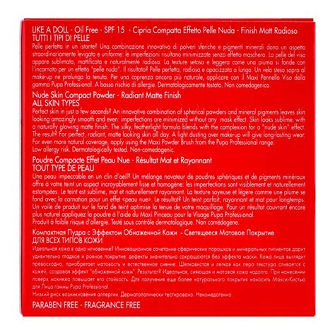 Buy Pupa Milano Like A Doll Nude Skin Compact Powder Online At Special Price In Pakistan