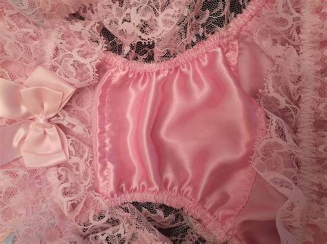 Baby Pink Bikini Panties Frilly Sissy Knickers Slippery Etsy