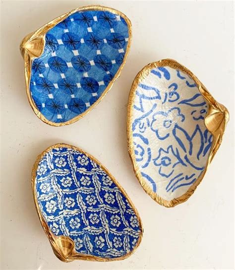 MEDIUM CLAM Decoupage Trinket/ring Dish Shell Art Jewelry Dish Clam ...