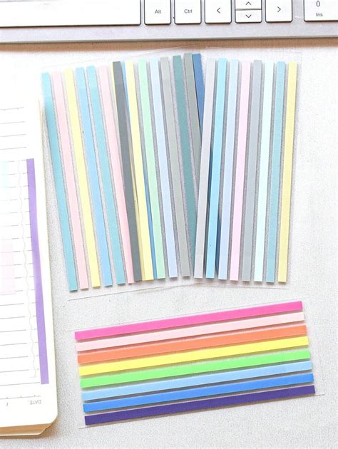 7pcs Pack Narrow European Vintage Style PET Translucent Sticky Notes In