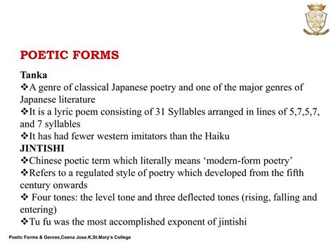 English Poetry: Poetic Forms & Genres | PPT