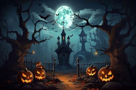 Premium Photo Halloween Horror Pumpkin Design Wallpaper