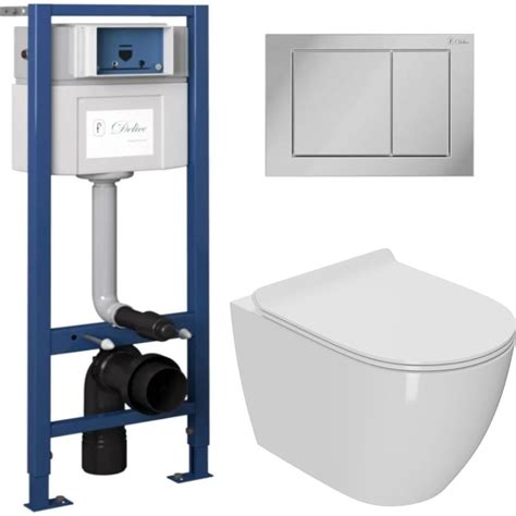Комплект Bauedge Bau 6 в 1: инсталляция Delice с клавишей Nimb, унитаз ...