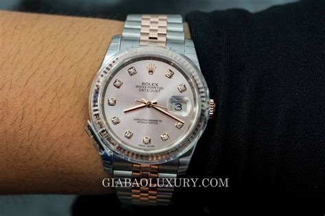 Đồng Hồ Rolex Datejust 36 116231 Mặt Số Hồng Nạm Kim Cương