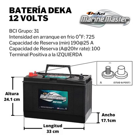 Bateria Deka 12 Volt Baterias Marinas Vehiculo Recreacional Ciclo