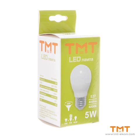 ТМТ ЕЛКОМ | ЛАМПА LED 5W,Е27,4000K,420Lm,ТМТ,М.Б.,