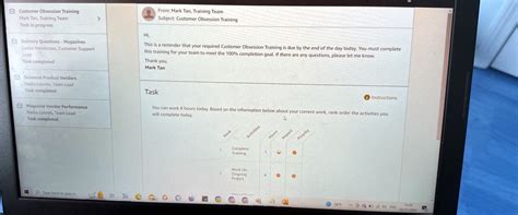 Customer Obsession Training Mark Tan, Training Team Task in progress ...