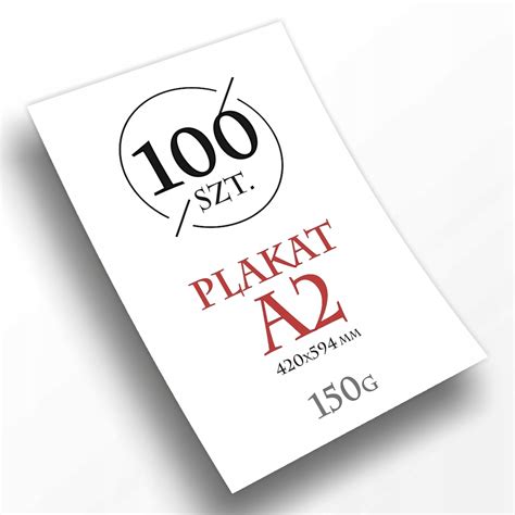 Plakat A2 - 100 sztuk - papier 150g Whiteback • Cena, Opinie • Plakaty ...