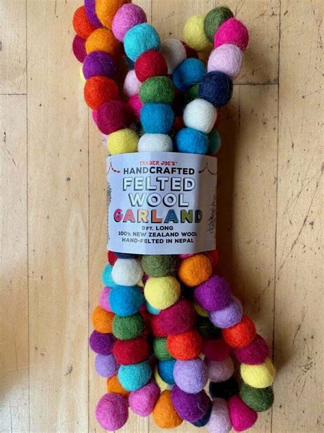 Trader Joes Handcrafted Felted Wool Garland Club Trader Joe S