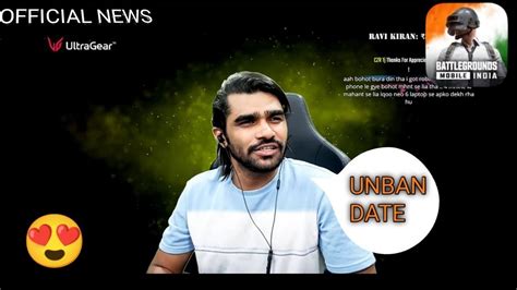 Shreeman Legend Bgmi Unban Date Revelbgmi Unban Date 😍 Youtube