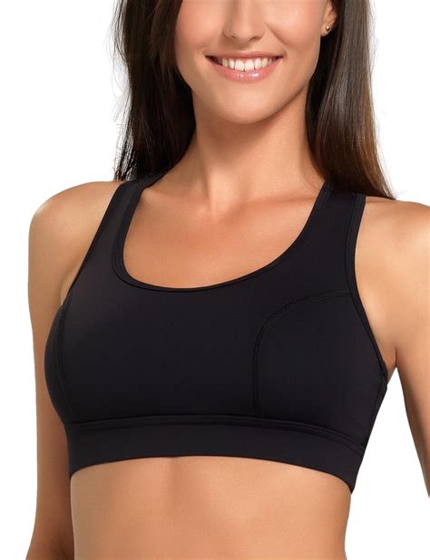 Gwinner Hana Classic Wide Shoulder Straps Breathable Soft Sport Bra Black