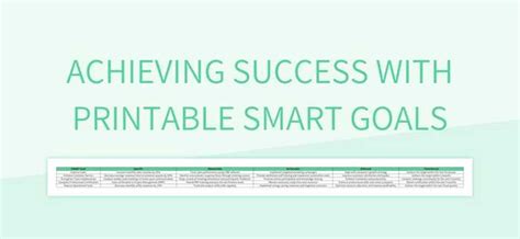 Maximizing Success With Customizable Smart Goals Templates Excel