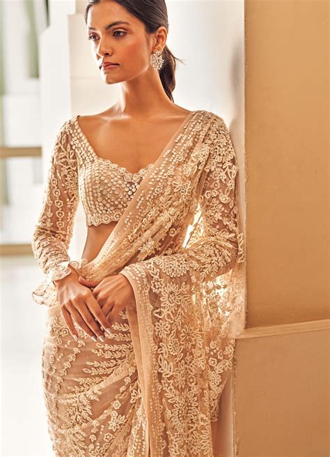 Nude Pearl Saree Artofit