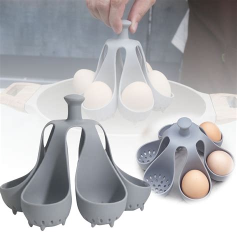 Silicone Handle Egg Cooker Reusable Steamer Tray For Fast Cooking Easy Cleaning 46 Holes High