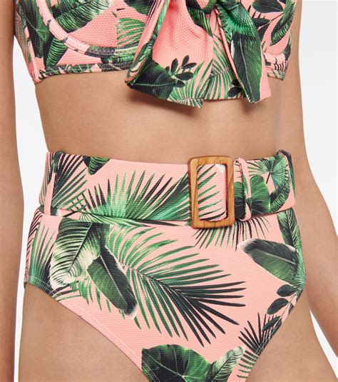 Ursula Palm Print Bikini Bottoms In Pink Alexandra Miro Mytheresa