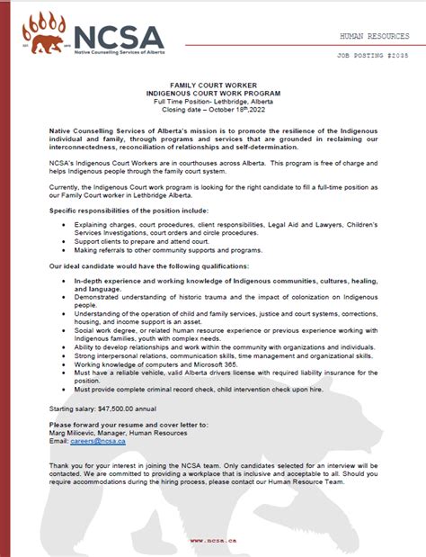 Community Court Worker Indigenous Court Work Program Lethbridge Sisn