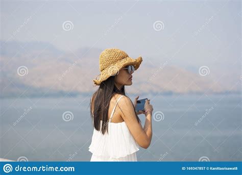 Traveler Woman Joy Relaxing and Look Amazed Nature Landscape Island, Tourism Destination Asia ...