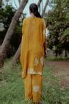 Buy Yellow Pure Crepe Rose V Neck Kaftan And Pant Co Ord Set For Women