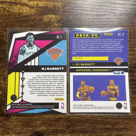 2020 21 Panini Flux Deja Vu RJ Barrett Anfernee Hardaway Silver Prizm