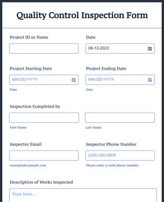 Free Inspection Form Templates Formbuilder Off