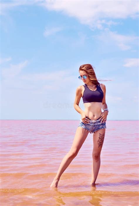 Hot Brunette Posing Near The Lake Stock Image Image Of Lake Summer
