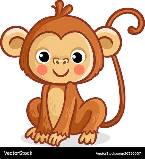 Monkey on a white background Royalty Free Vector Image